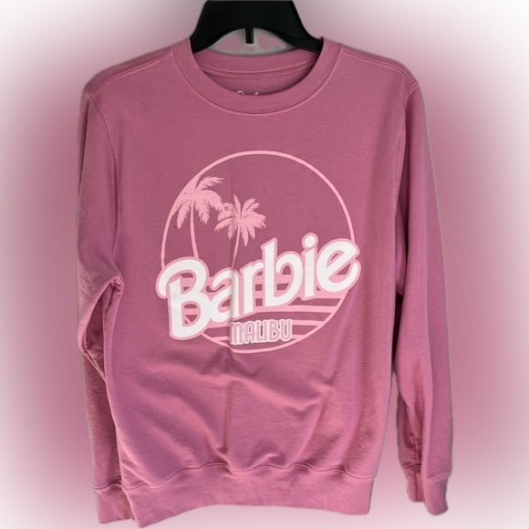 Mattel Tops - BARBIE - Trendy! Comfy Barbie Malibu Pink Sweatshirt Long Sleeve Women Sz Small